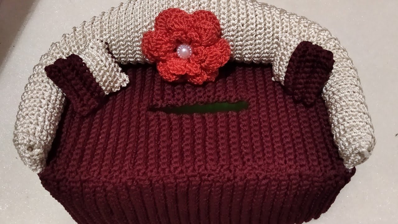 Crochet | Sofa tissue box cover part 2.