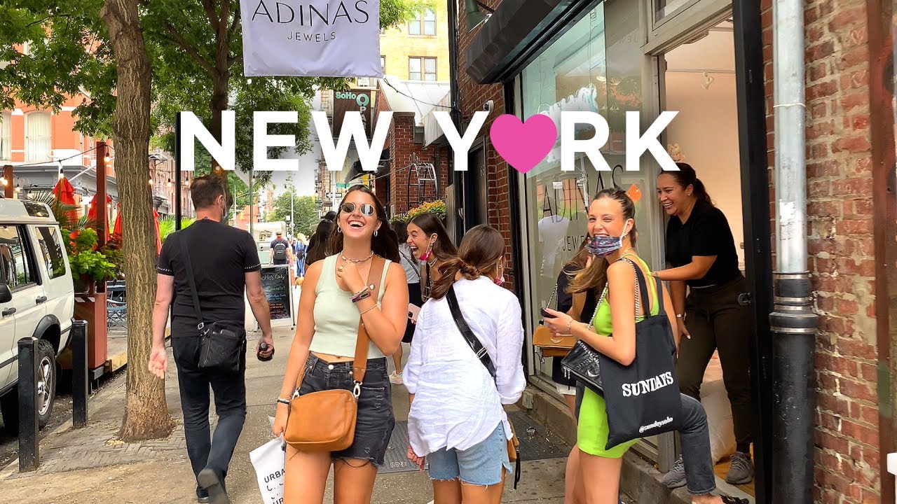 [4K] 🇺🇸 Прогулка по Нью-Йорку: Сохо, Манхэттен🗽 / Маленький Париж🇫🇷 / Маман☕, мучной магазин🌈