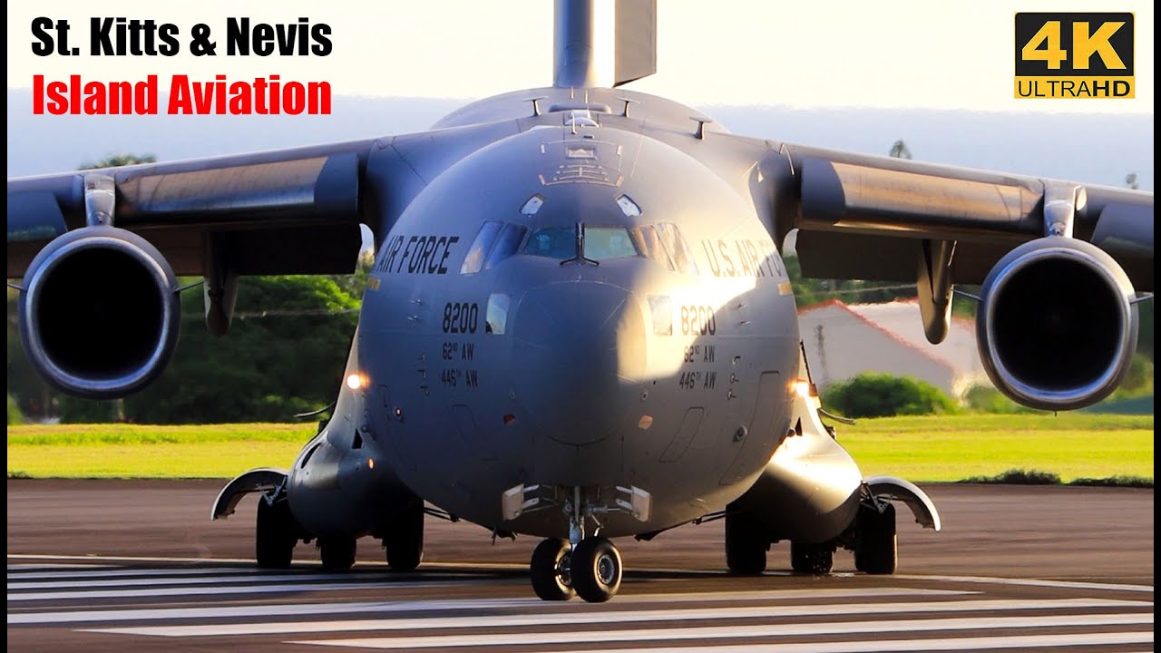 U.S Air Force C-17 Globemaster Taxi & Departure From St. Kitts & Nevis, Eastern Caribbean !!!