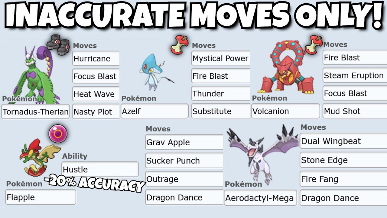 Pokemon Showdown but I can ONLY use INACCURATE MOVES!