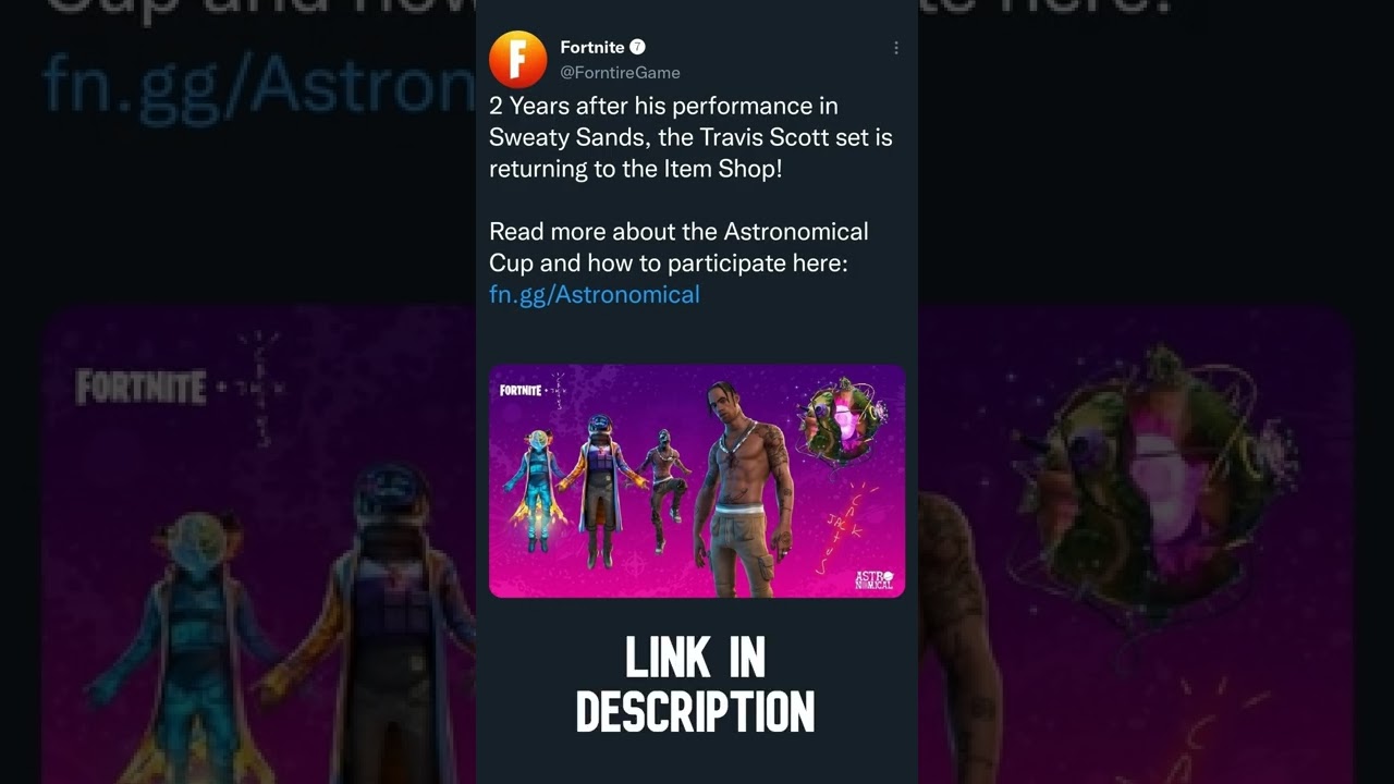 Travis Scott returns to Fortnite!
