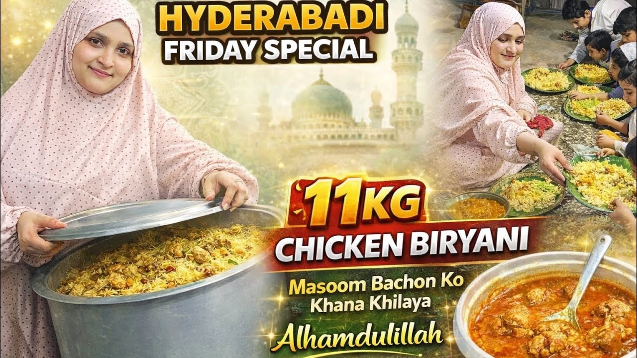 Hyderabadi Friday Special Vlog | 11 KG Chicken Biryani  Masoom Bachon Ko Khana Khilaya Alhamdulillah