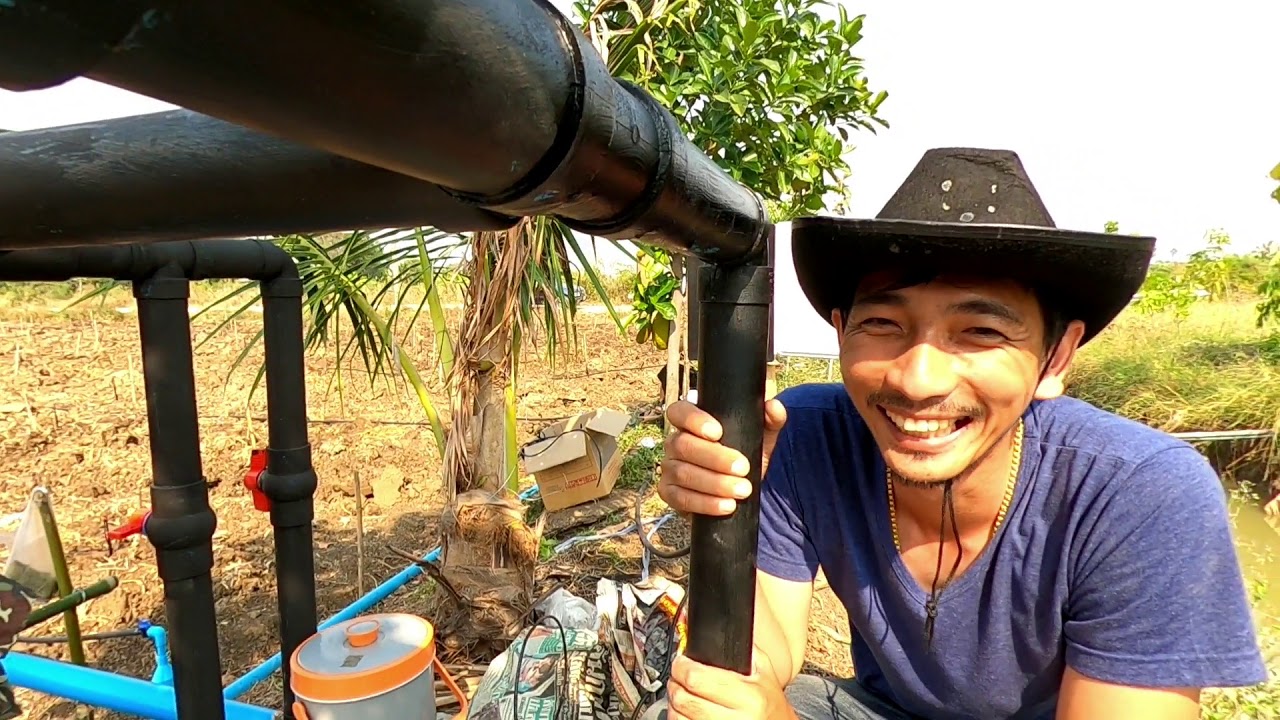ระบบให้น้ำมินิสปริงเกอร์ 500 หัว และหลักการติดตั้งปั๊มน้ำหอยโข่ง  พื้นที่ ขนาด 2 ไร่ปลูกฝรั่งกิมจู