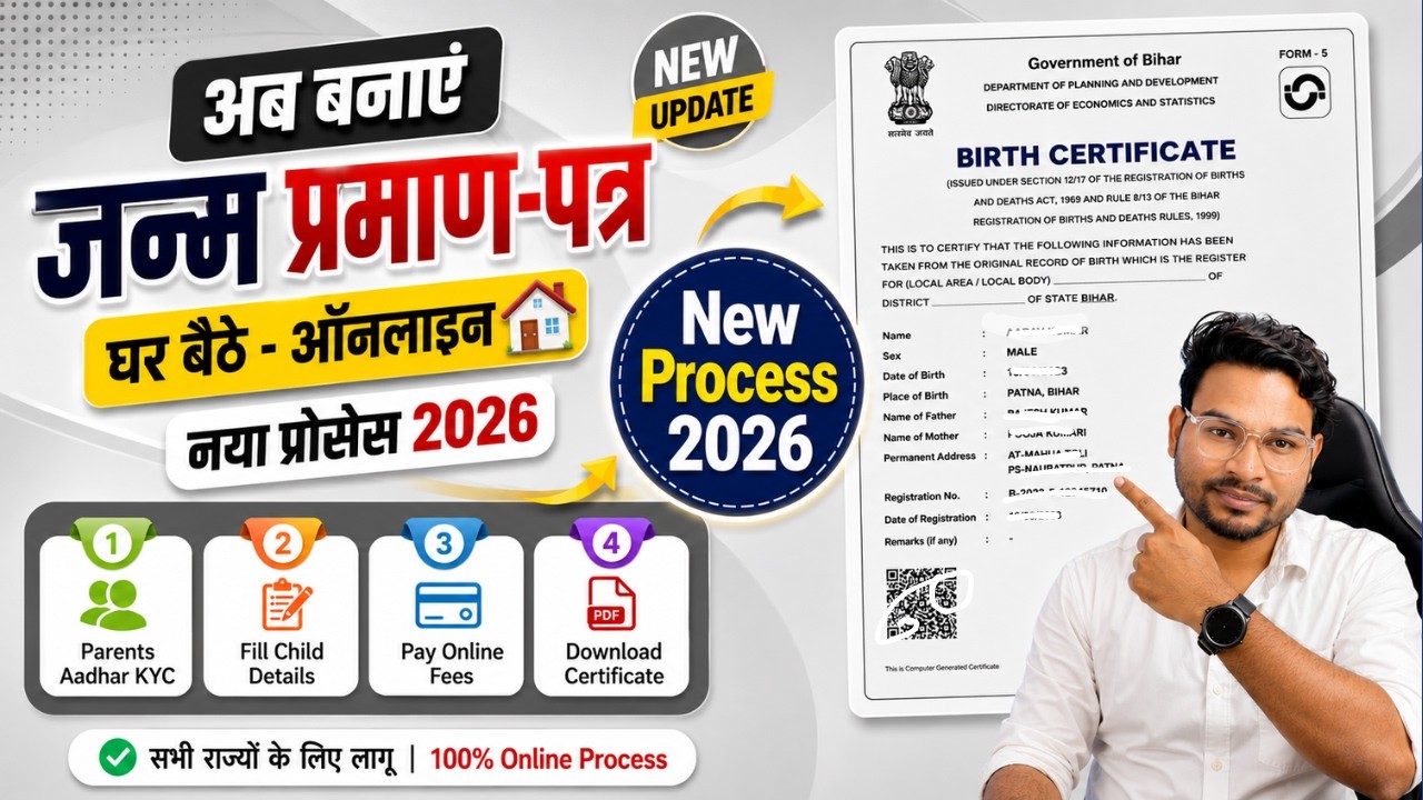 Birth Certificate Online Apply 2026| How to make a birth certificate &ndash; Janm Praman Patra Online 2026