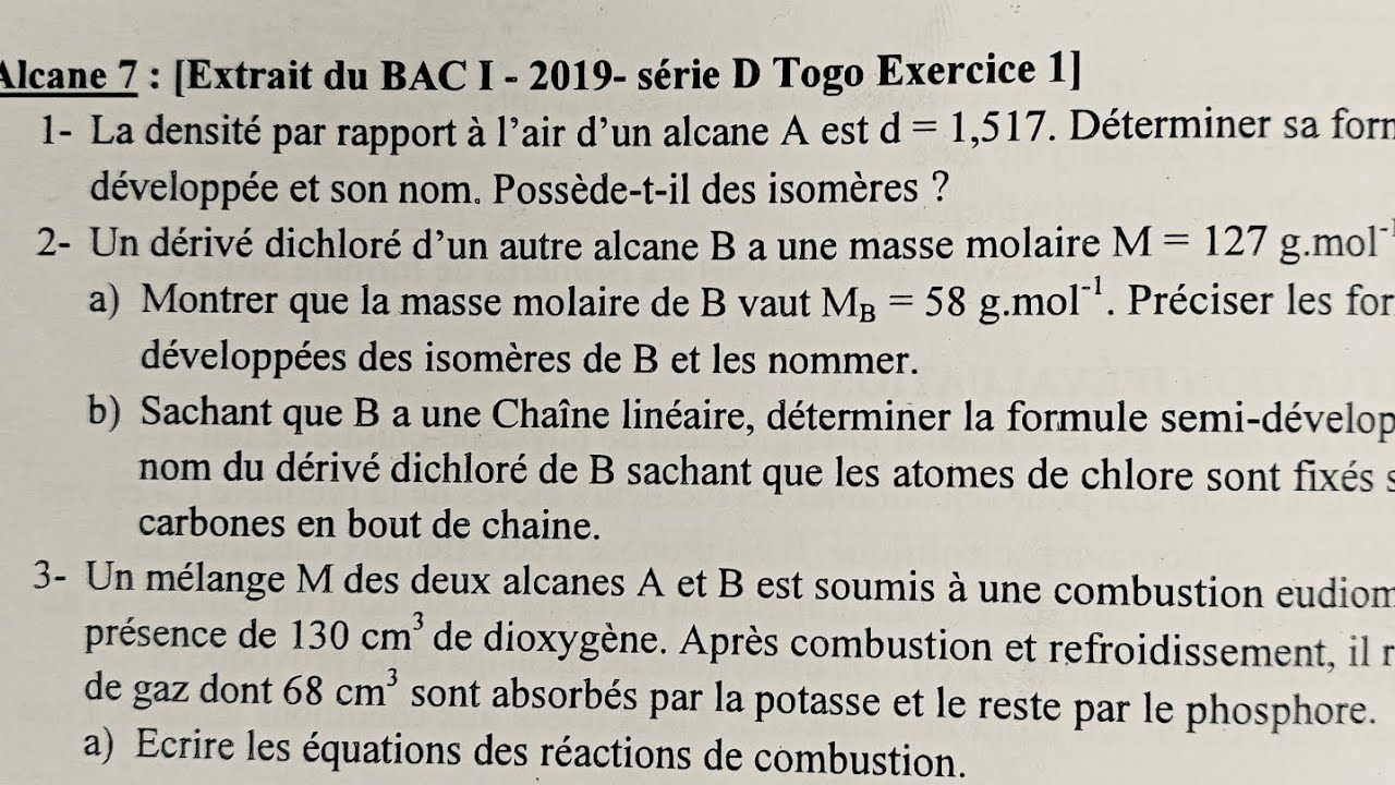 Alcanes1ereS: Réaction de chloration d'un alcane. 