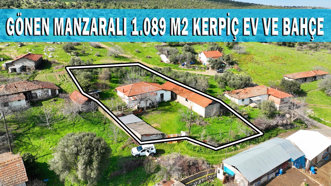 Gönen Manzaralı 1.089 m2 Müstakil Kerpiç Ev ve Bahçesi
