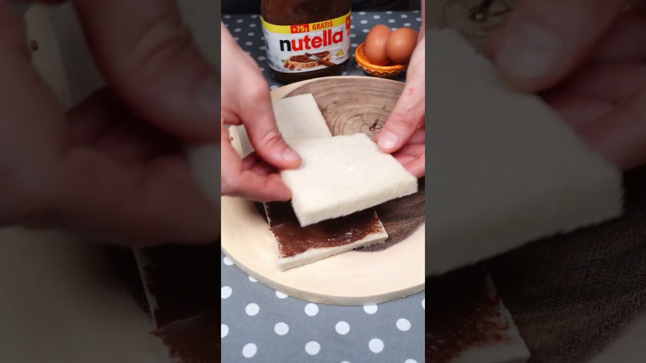 Mit Nutella gef&uuml;llte French Toast Sticks 🤤 #shorts #nutella  Toast mit Nutella in der Pfanne