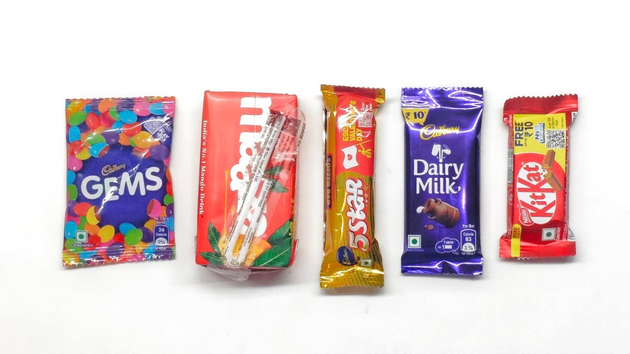 KitKat | Dairy Milk | 5 Star | Mango | Gems | 🍫🍫💓#chocolate #asmr #satisfying #viral 