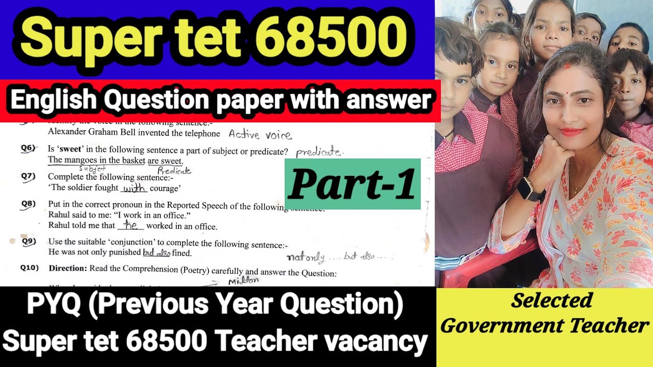 Super TET2018(68500)English PYQ Complete Answer with Explanation UP Super TET2026 @creativelife0306 
