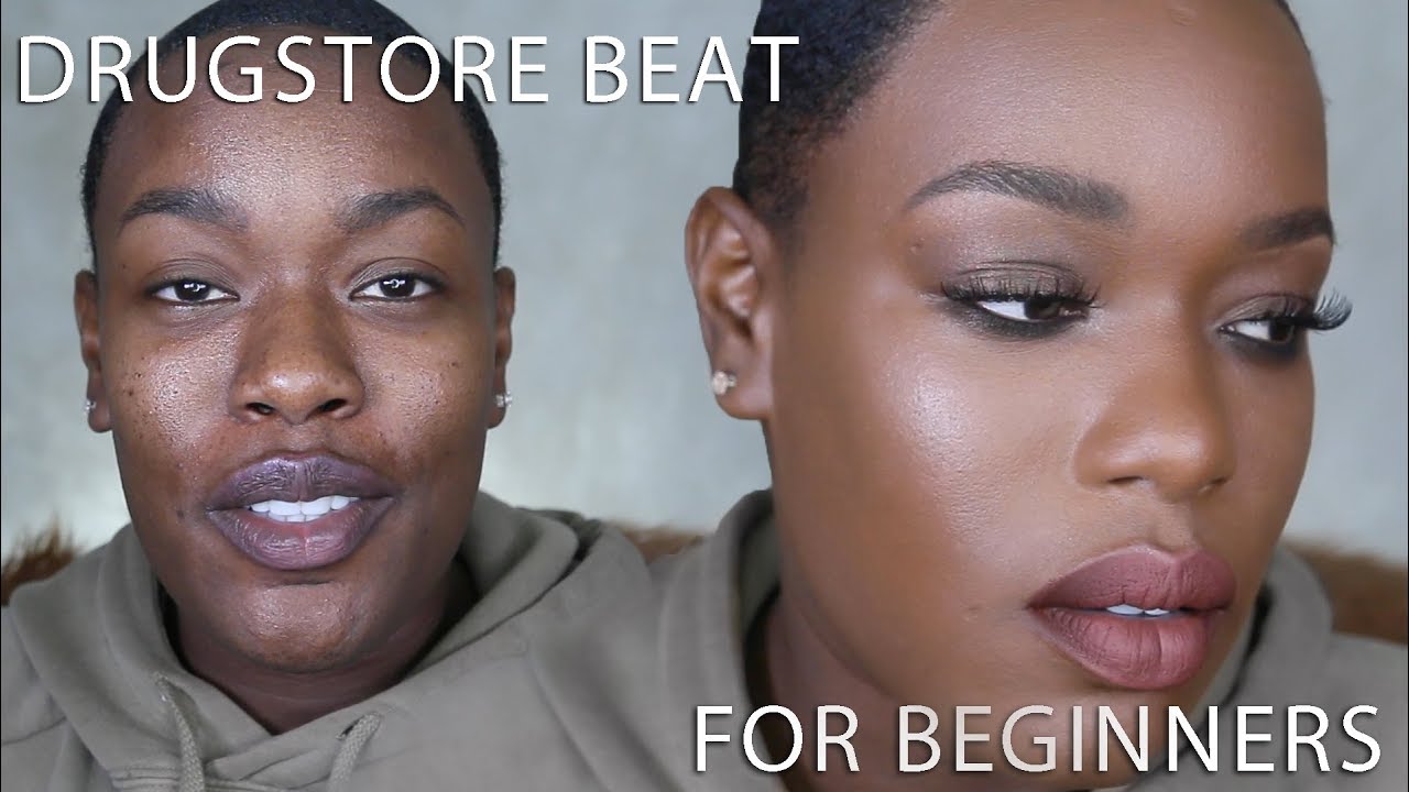 DRUGSTORE makeup for BEGINNERS DARK SKIN