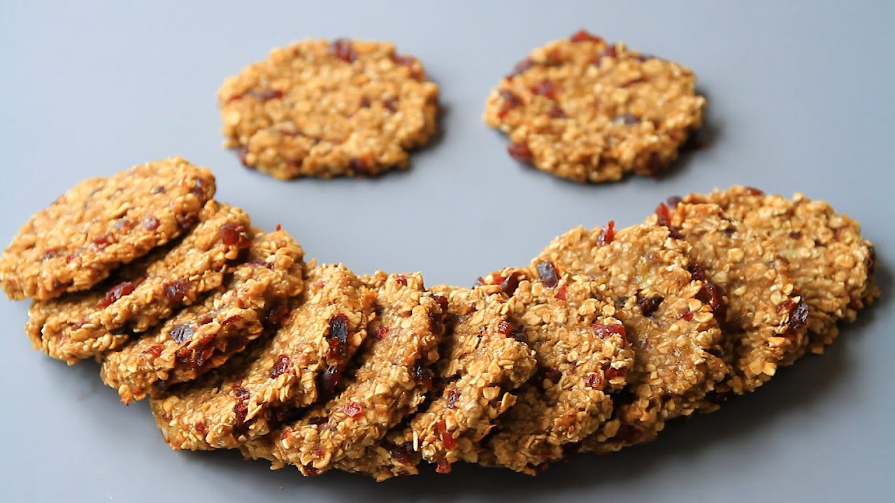 三分钟准备 只用三种材料 无糖无油无添加 健康酸甜小饼干 l 3 INGREDIENT BANANA OATMEAL COOKIES