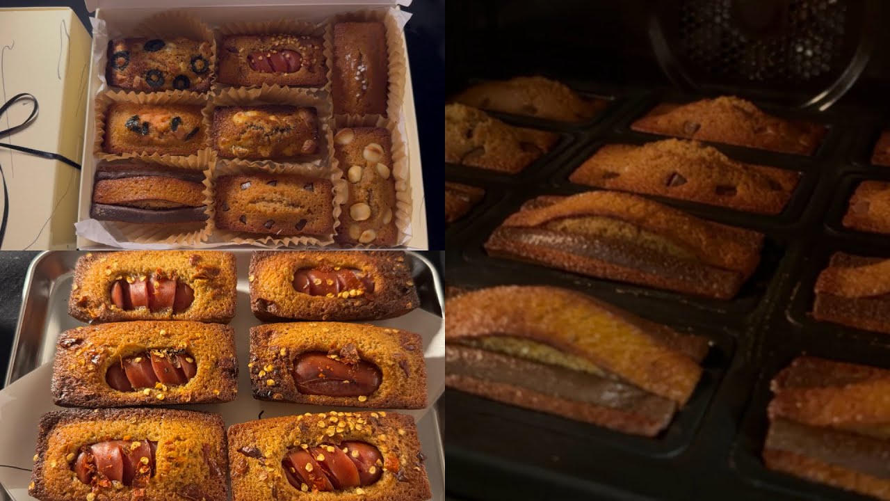 *오븐레인지도 배꼽 잘 나와요* 겉바속쫀 휘낭시에 만들기 (명란,올리브치즈,마카다미아,솔티카라멜,페페론치노소시지,발로나초코휘낭시에)