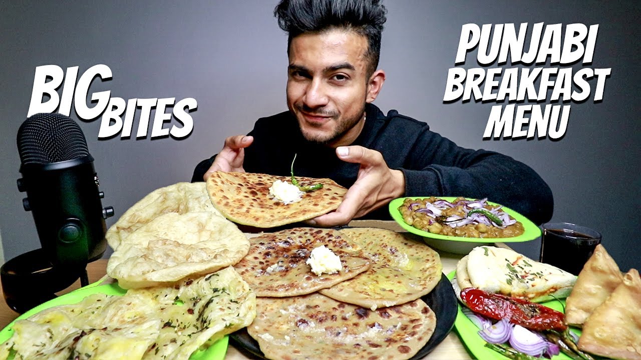 Chole Bhature, Amritsari Kulche, Paneer Kulcha, Aalu & Paneer Paratha with Raita & Makkhan MUKBANG