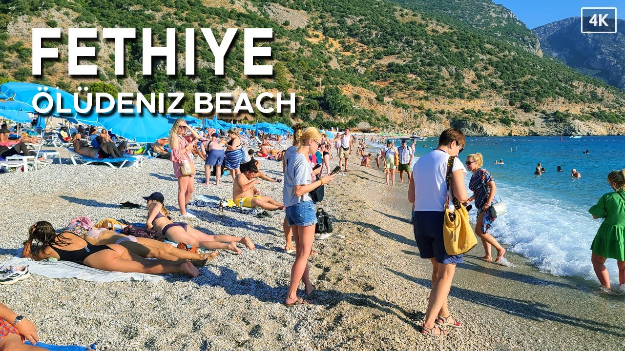 Ölüdeniz Beach and Bar Street Walking Tour | One day in Oludeniz, Fethiye | 4k Turkey Travel