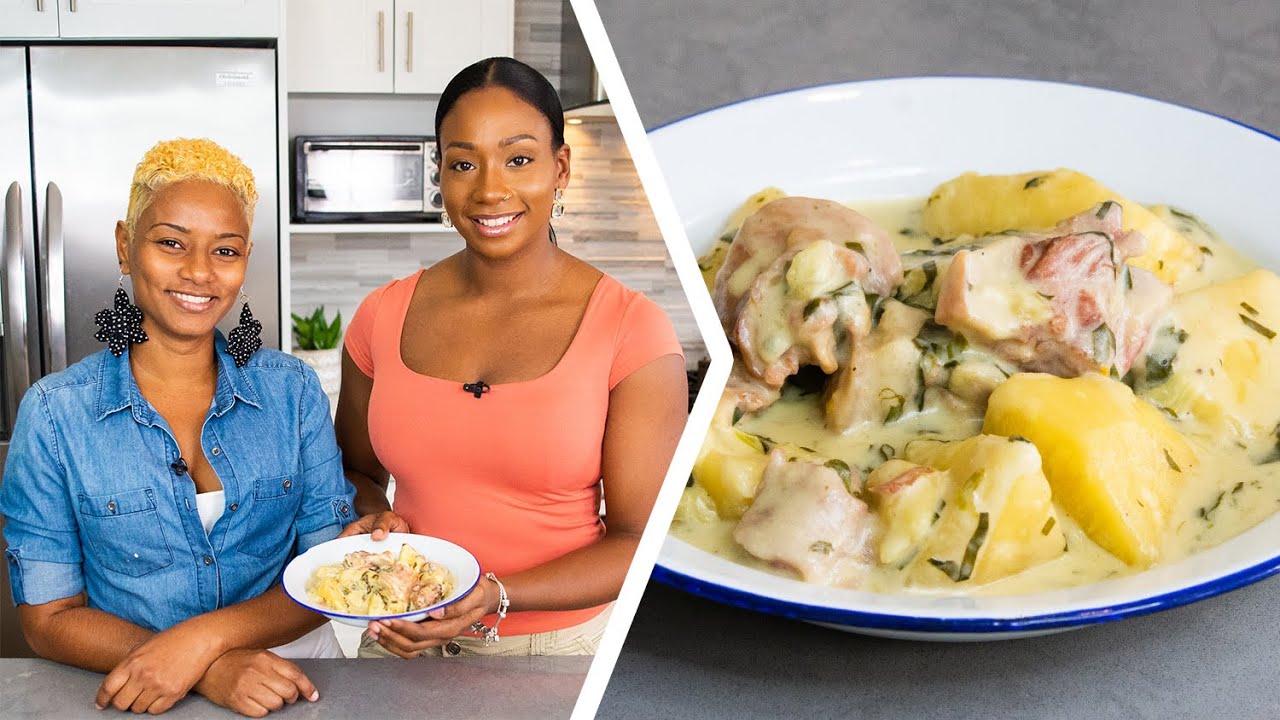 How To Make Trinbago-Style Breadfruit Oil Down | Foodie Nation x Trini Food Designer - Arlene