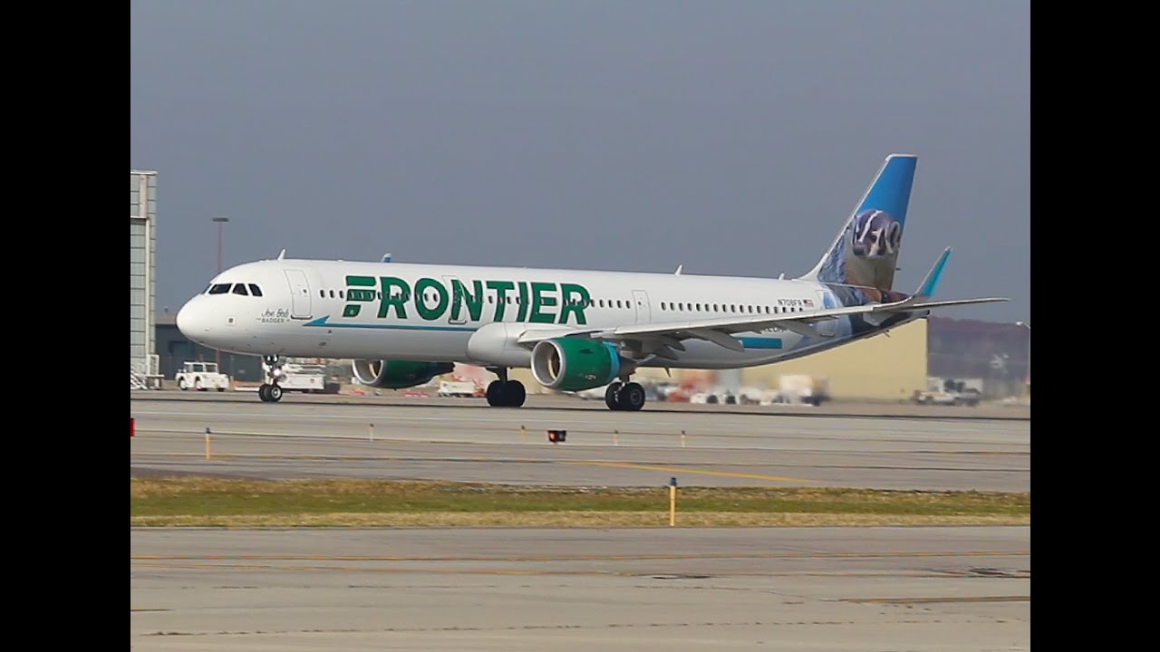 Frontier A321 take off, DTW.