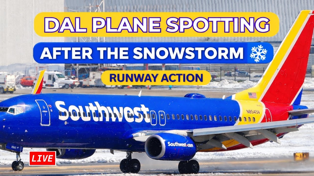 🔴 LIVE DAL Plane Spotting with ATC ✈️ After the Snowstorm | Runway Action