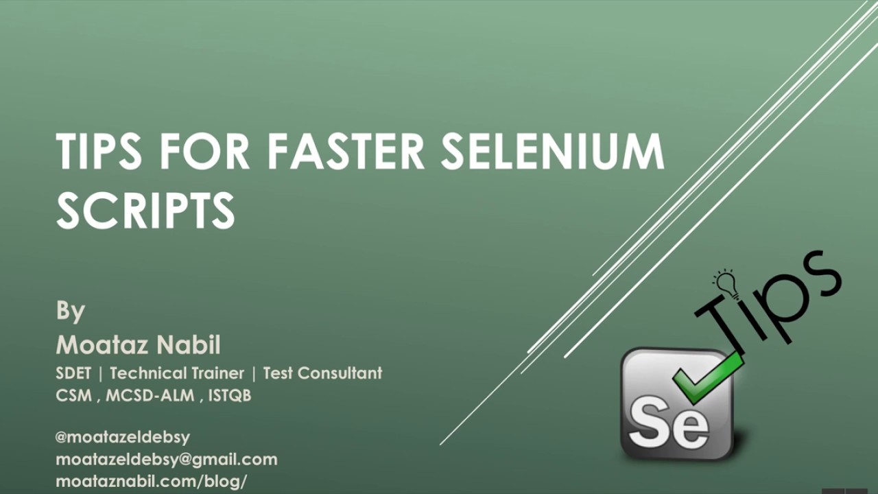 [Arabic Video] Tips for faster Selenium Scripts