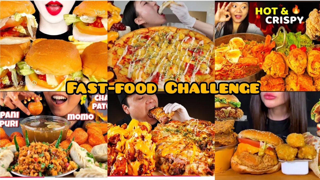 Mukbangers Around The World 'Fast Food Eating Challenge!' Big Bites Eating Compilation 