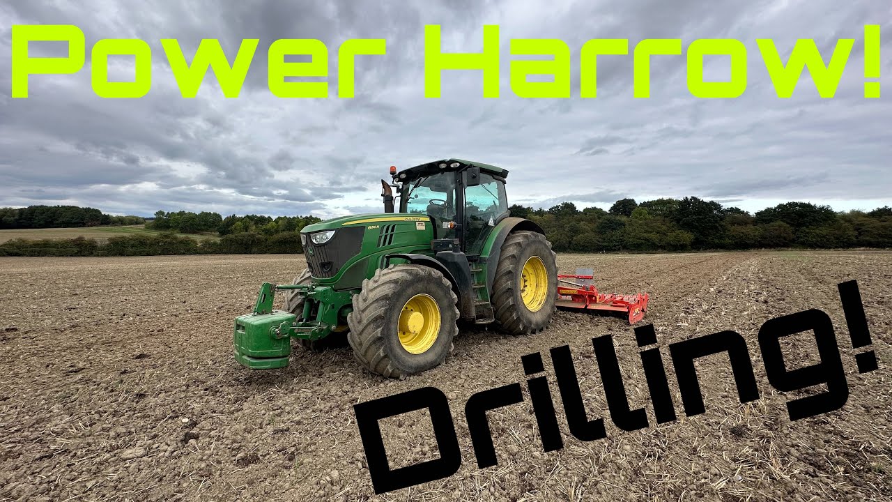 2/2 First Day Drilling Barley! 6210R on Power Harrow, 6930 with RTK on Drill!