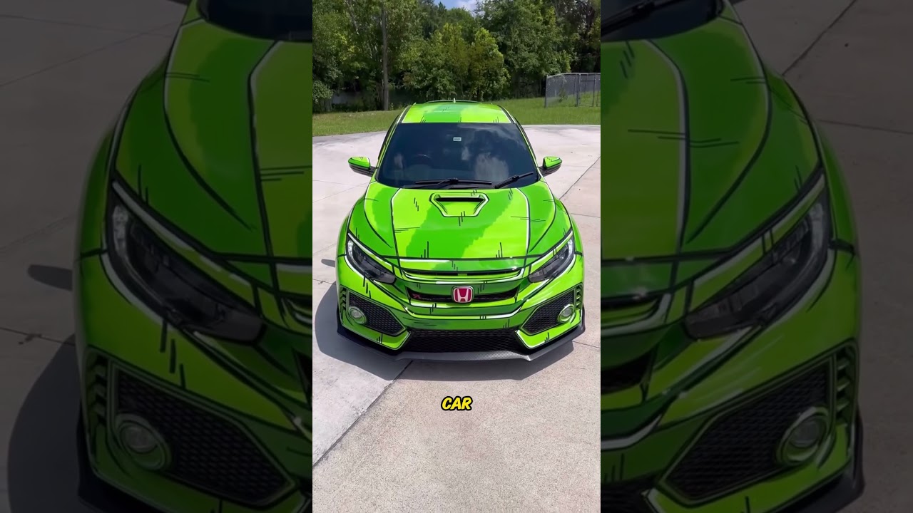 Car cartoon painting, the second dimension shines into reality #shorts