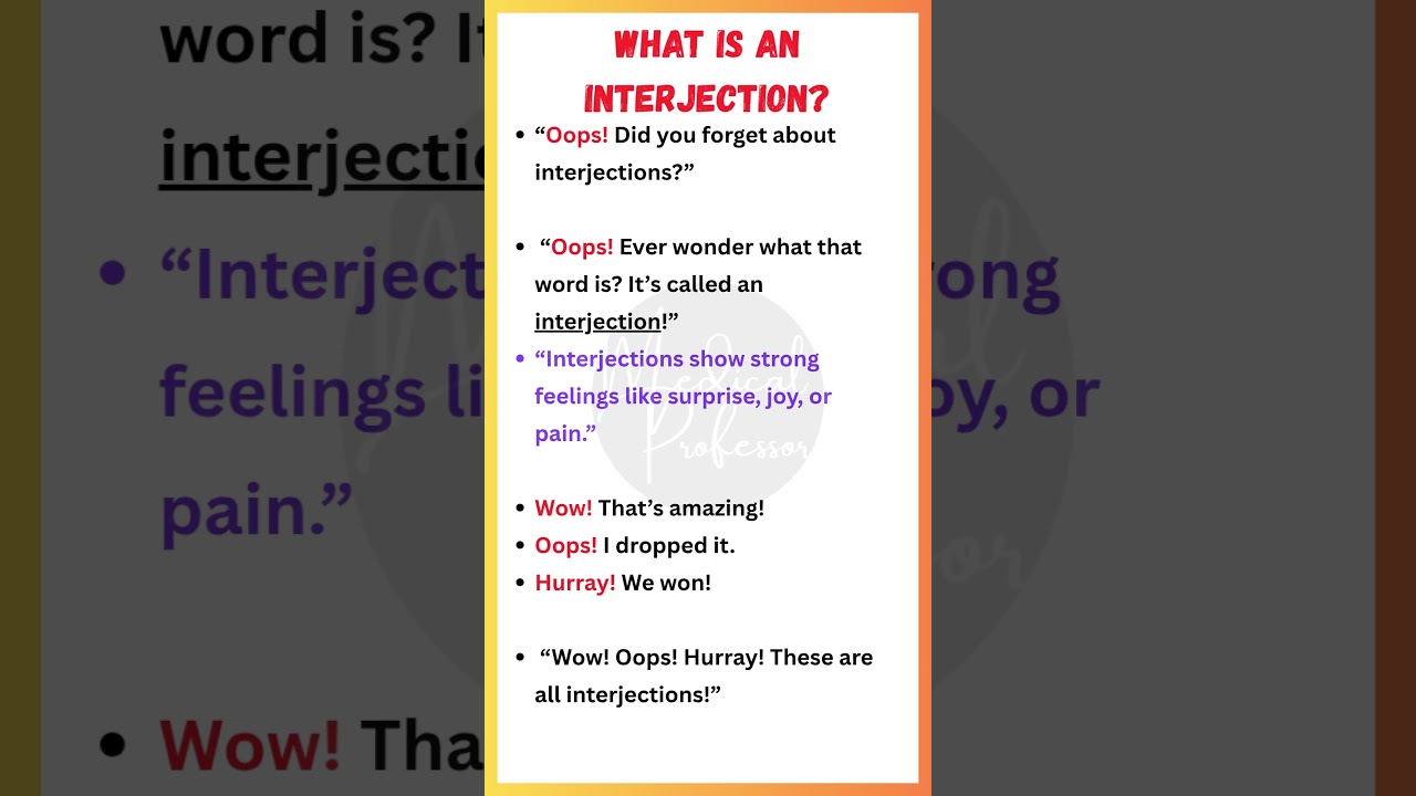 What Is an Interjection? 😲 | Parts of Speech Explained