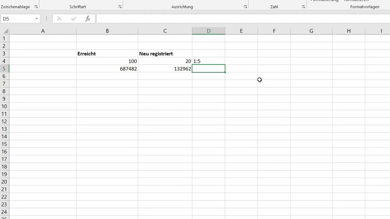 Excel: Verhältnisse berechnen