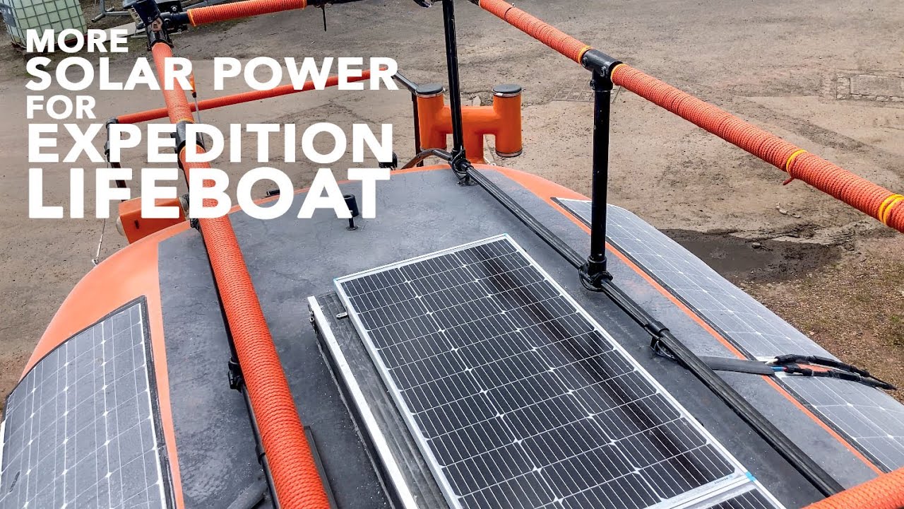 200W extra solar PV power for expedition boat 24V house power supply. Lifeboat conversion Ep126 [4K]