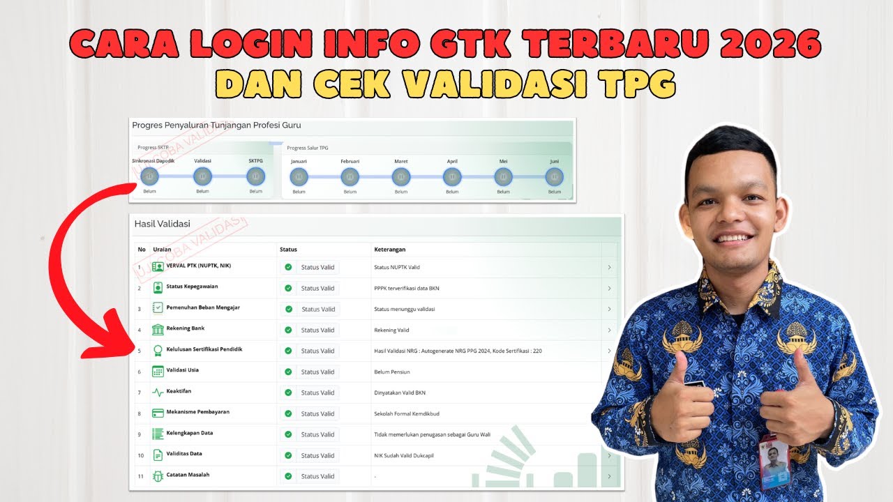 Cara Login Info GTK Terbaru 2026 Dan Cek Validasi TPG