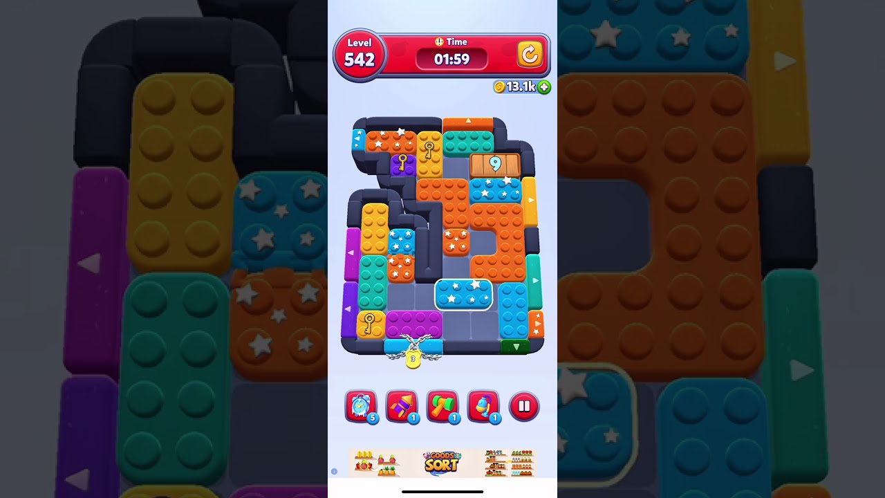 Solve Color Block Jam 542