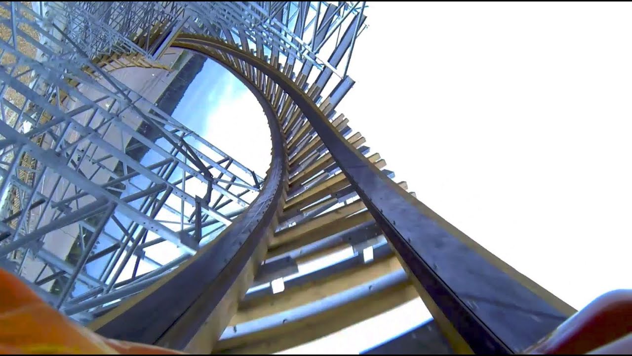 Hades 360 Looping Wooden Roller Coaster POV Mt Olympus Wisconsin Dells