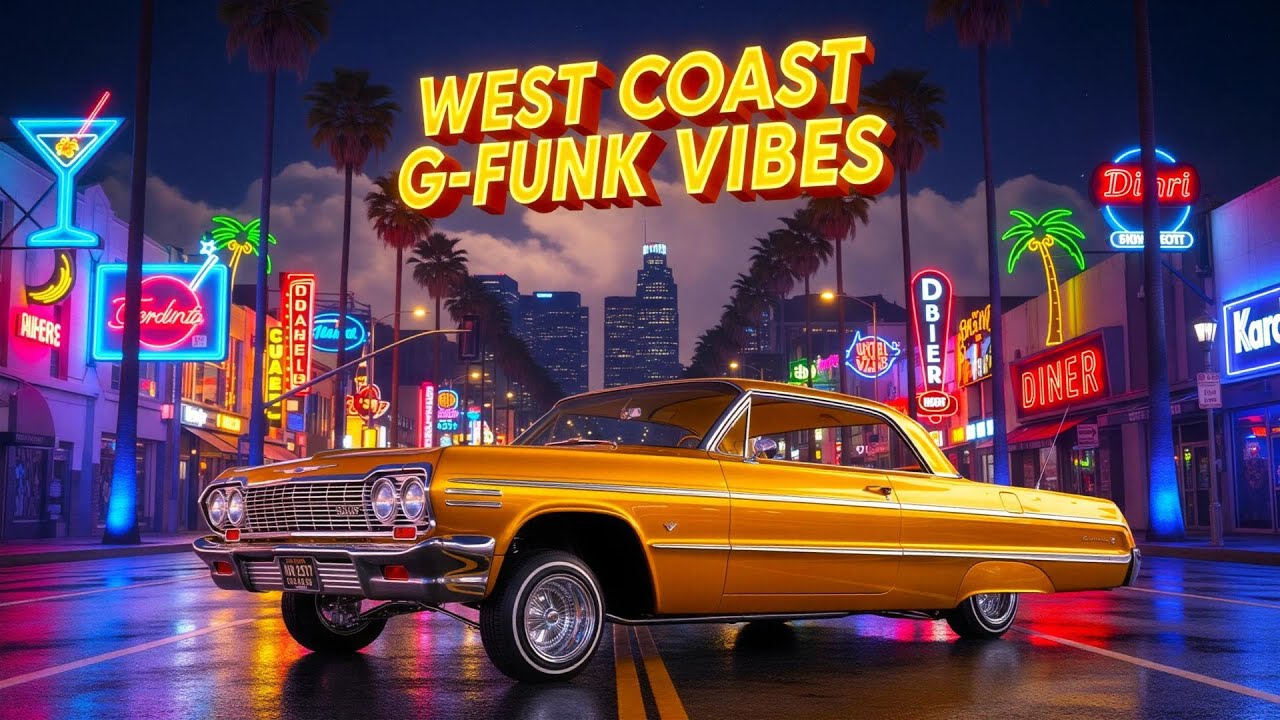 West Coast G-Funk Vibes 🌴🌆 Neon Nights & Smooth Lowrider Cruise | California Sunset Funk & R&B Mix