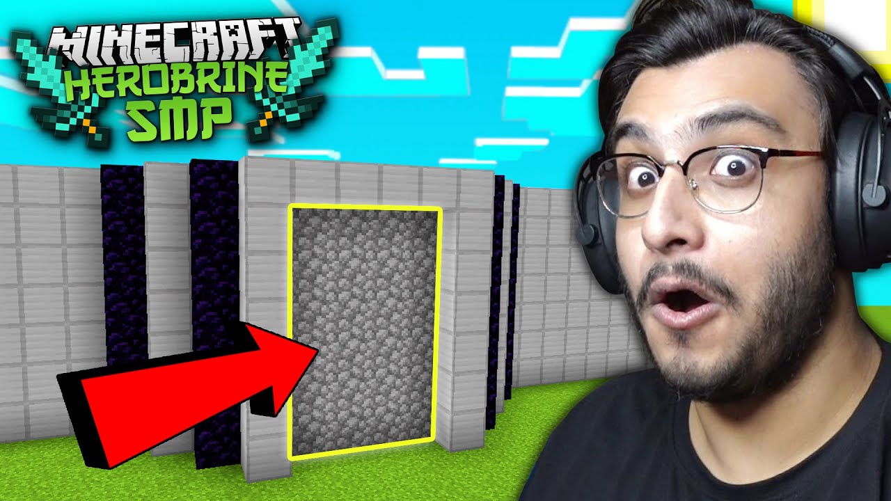 UNBREAKABLE WALL IN HEROBRINE SMP SECRET BASE! | RAWKNEE