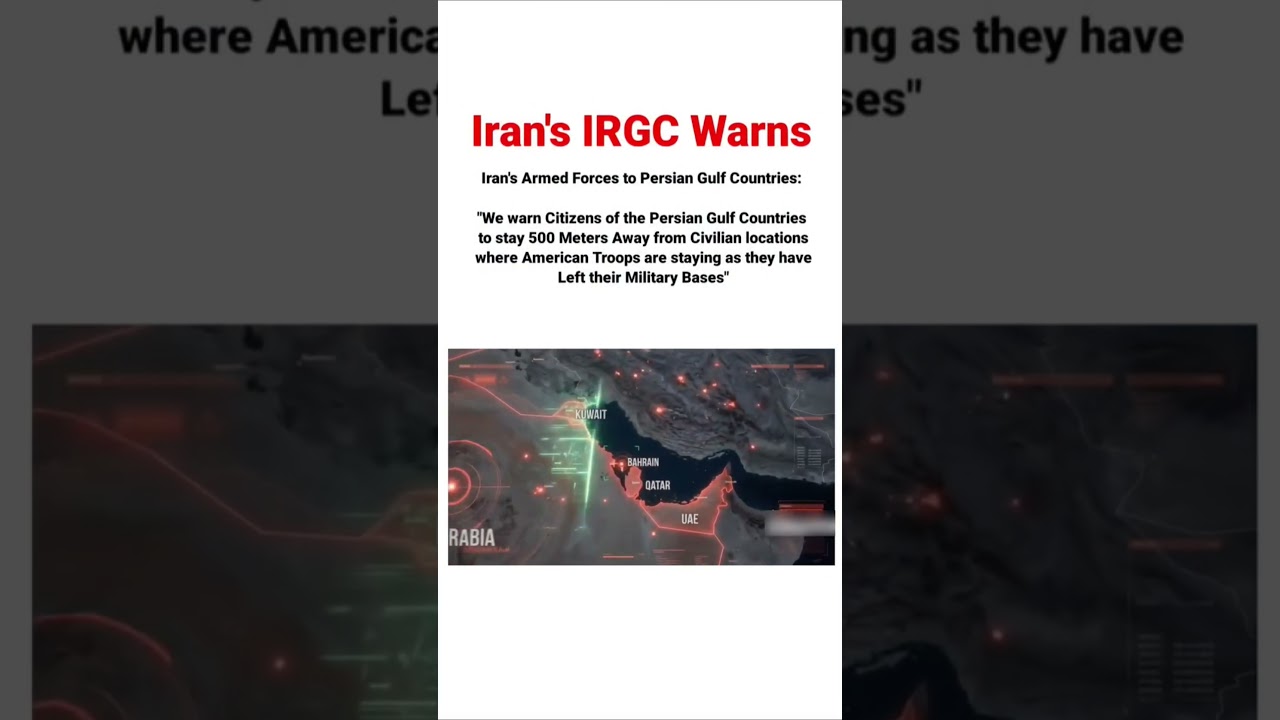 🚨🚨🚨 Iran's Armed Forces to Persian Gulf Countries:
