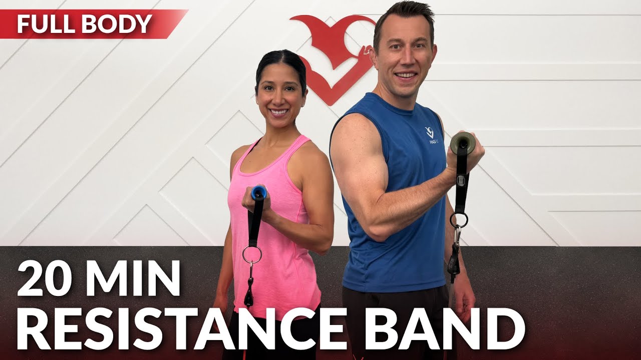 20 Min Full Body Resistance Band Workout for Beginners / INT - Elastic Exercise Band for Women & Men