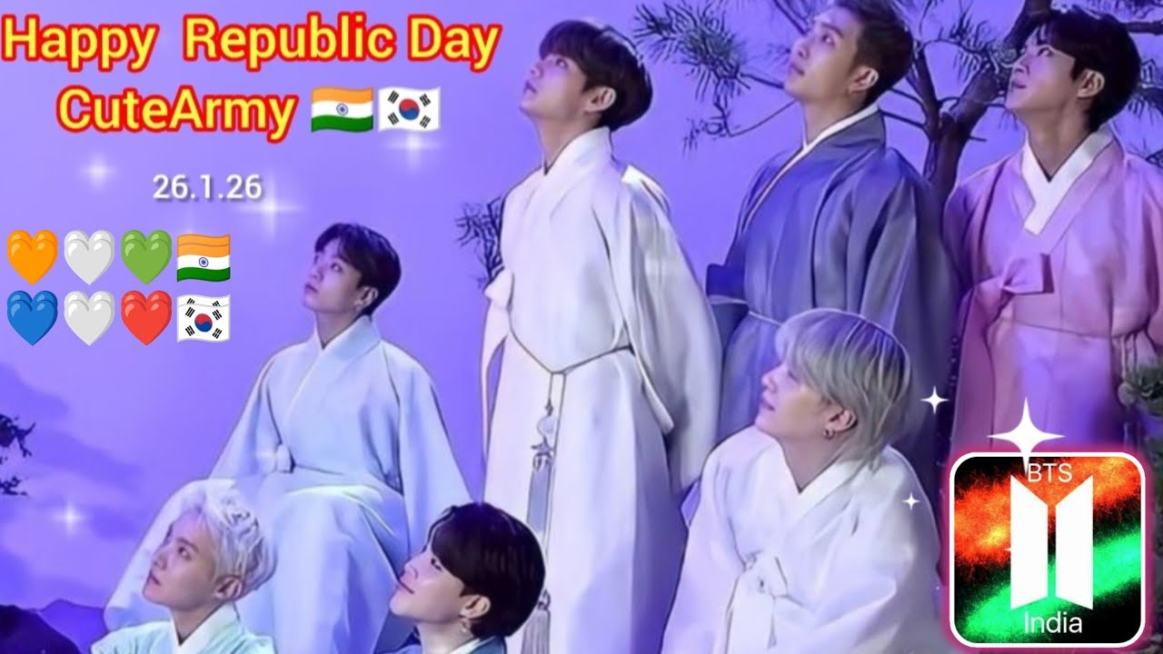 #BTS army happy Republic day 2026🇮🇳🇰🇷💜💜🙆🏻‍♀️#viralvideo 