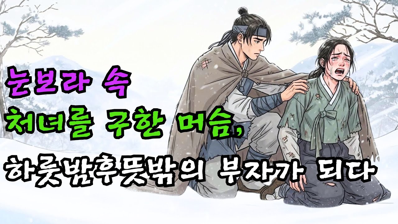 눈보라 속 처녀를 구한 머슴, 하룻밤 후 뜻밖의 부자가 되다 | 야담 | 민담 | 설화 | 고전 | 옛날이야기 |야사