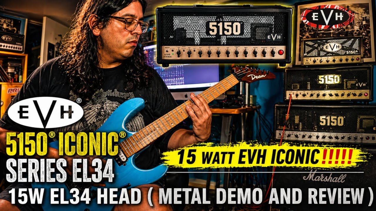 EVH 5150 Iconic Series 15W EL34 Head Guitar Amplifier ( Metal Demo and Review )
