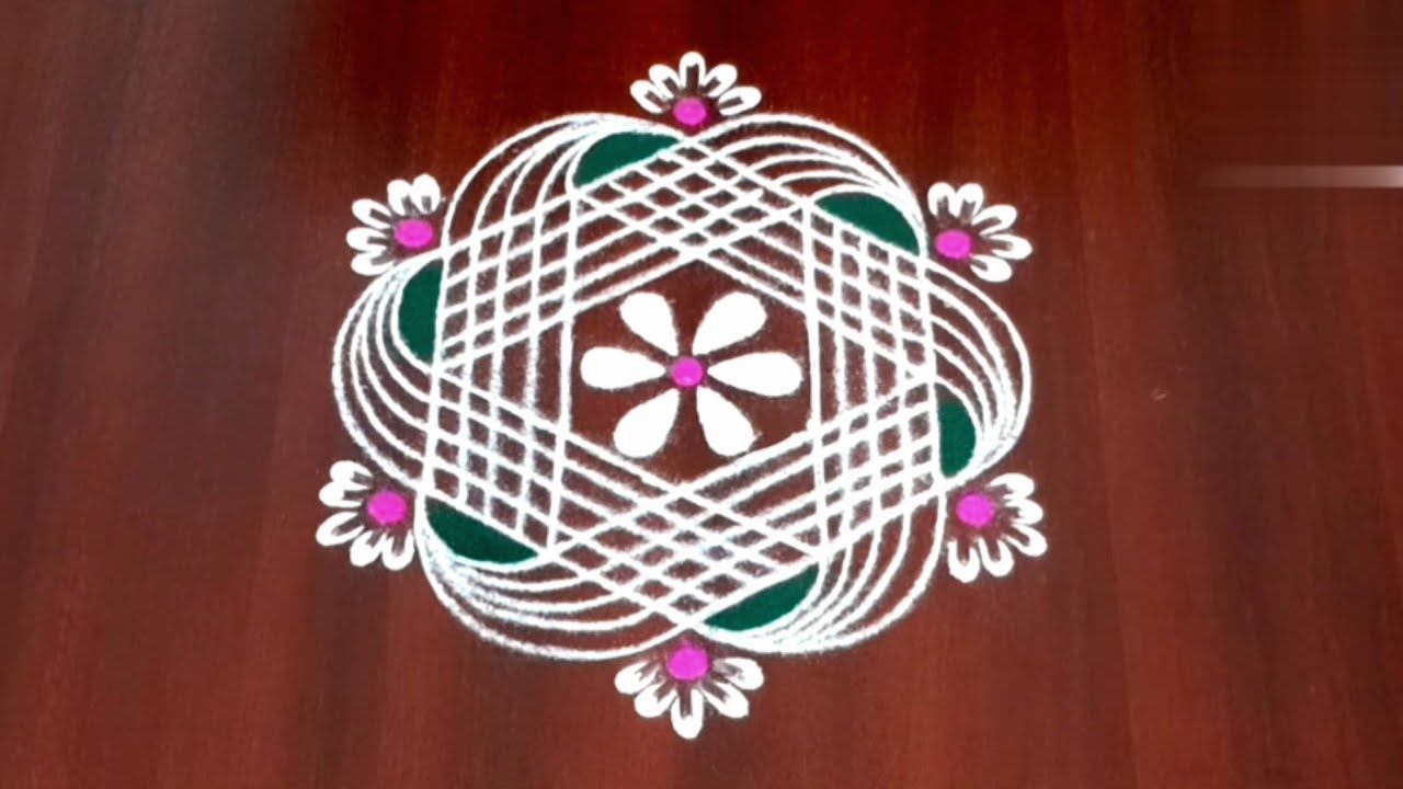 5 dots easy cute karthigai matham padi kolam # devi's easy rangoli # muggulu design #  rangoli