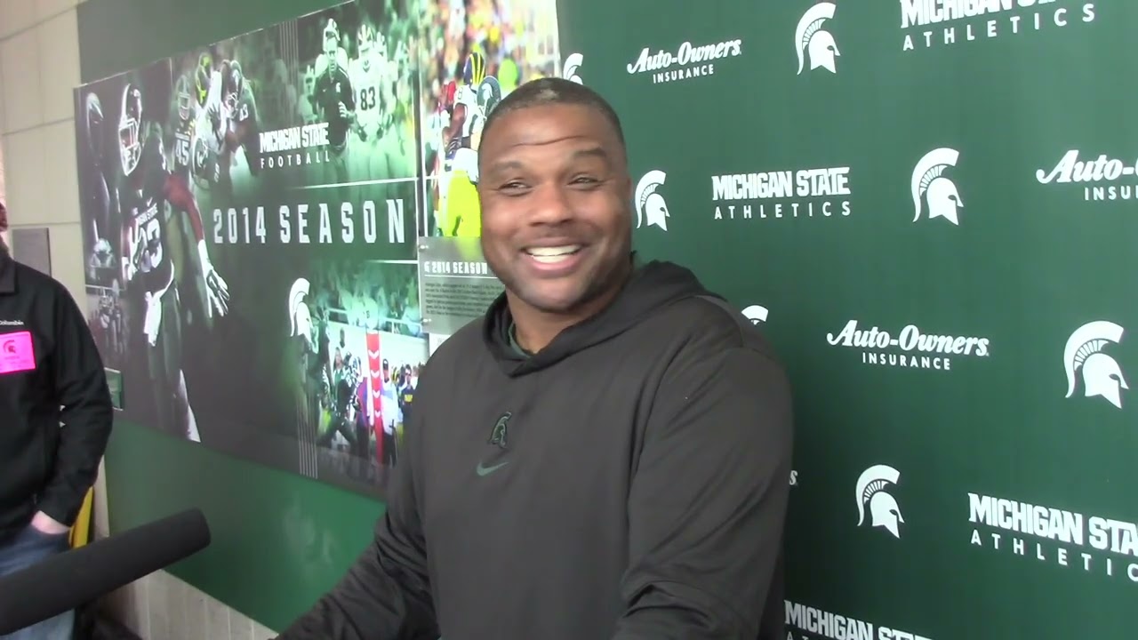 Michigan State  RB coach Keith Bonapha talks spring football