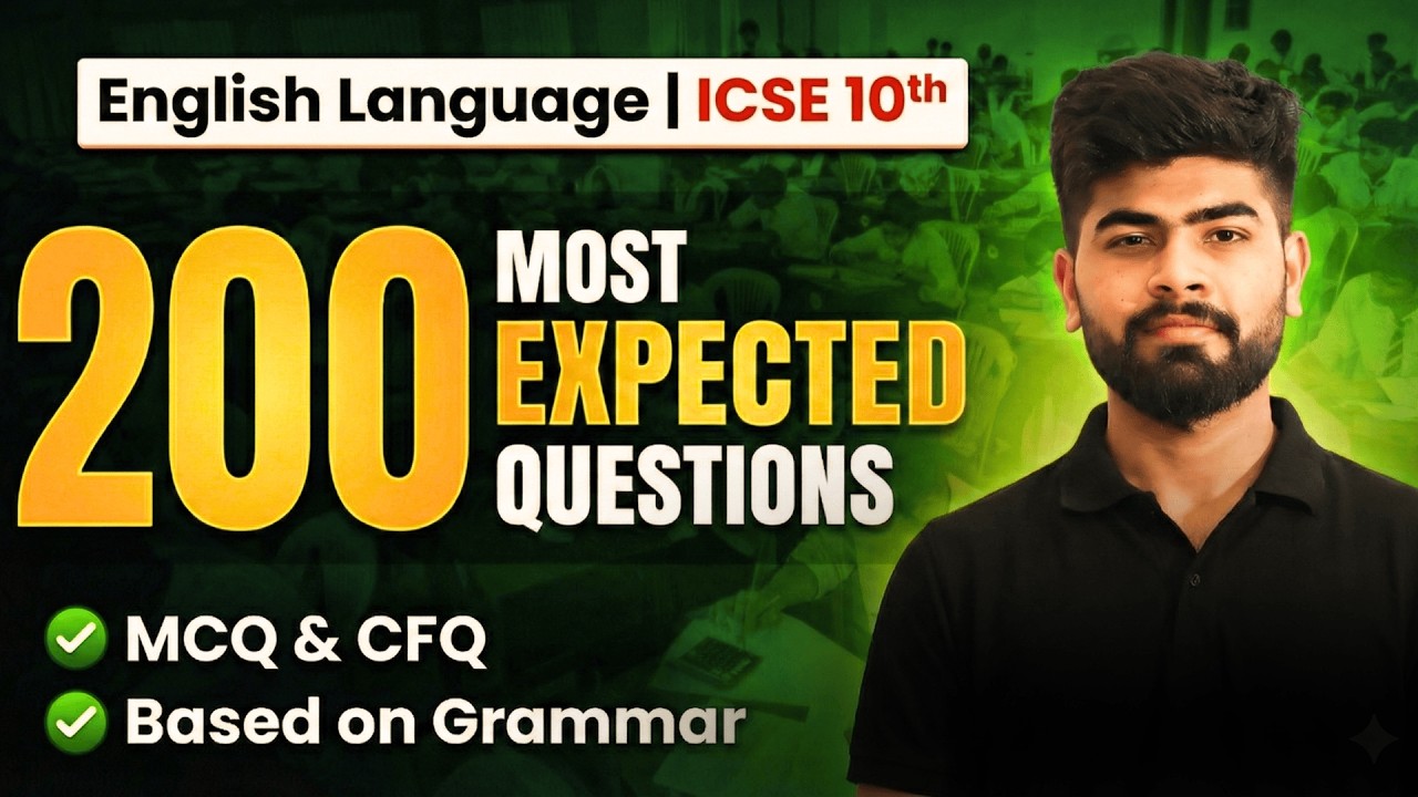 200 Most Expected Questions (MCQs + CFQs) | Based on Grammar Portion | English Language ICSE 10th