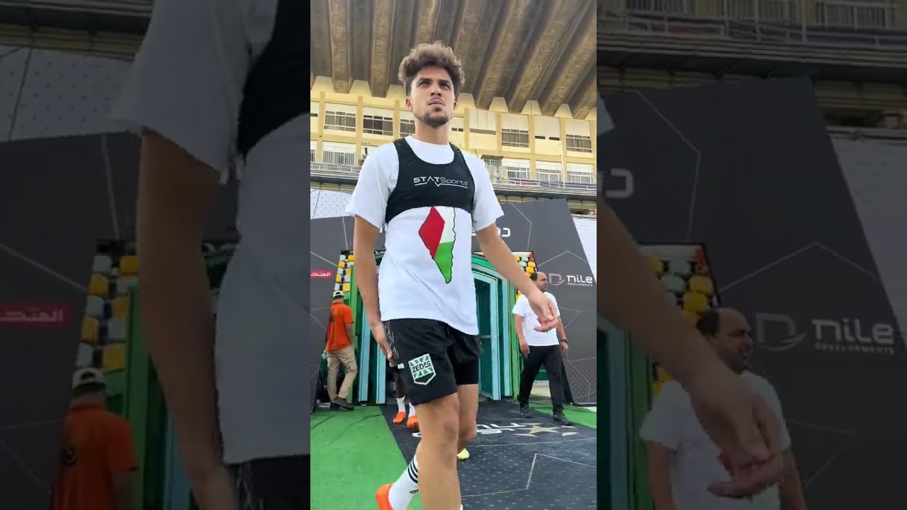 فريقنا يصل ملعب المباراة ويجري عمليات الإحماء بقميص يحمل علم #فلسطين. 🇵🇸  #zedfc #football #zed