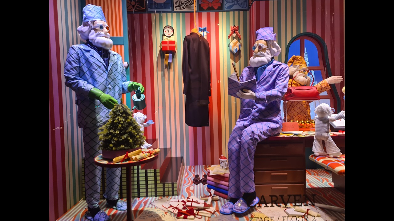✨🇫🇷 Paris Christmas Magic:🎄Galeries Lafayette Windows 2025 | Quiet Christmas Ambience 4K ASMR Walk