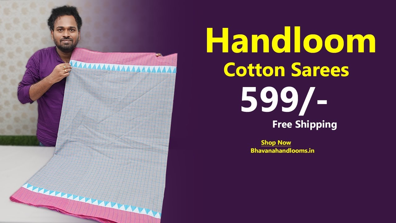 Handloom Cotton Sarees 599rs only | Free Shipping | Mana Handloom Sarees