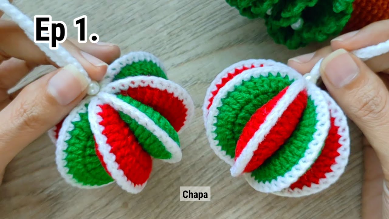 Ep1. 🎄 Crochet Christmas Bauble Tutorial step by step | Christmas Decorations #chrochet