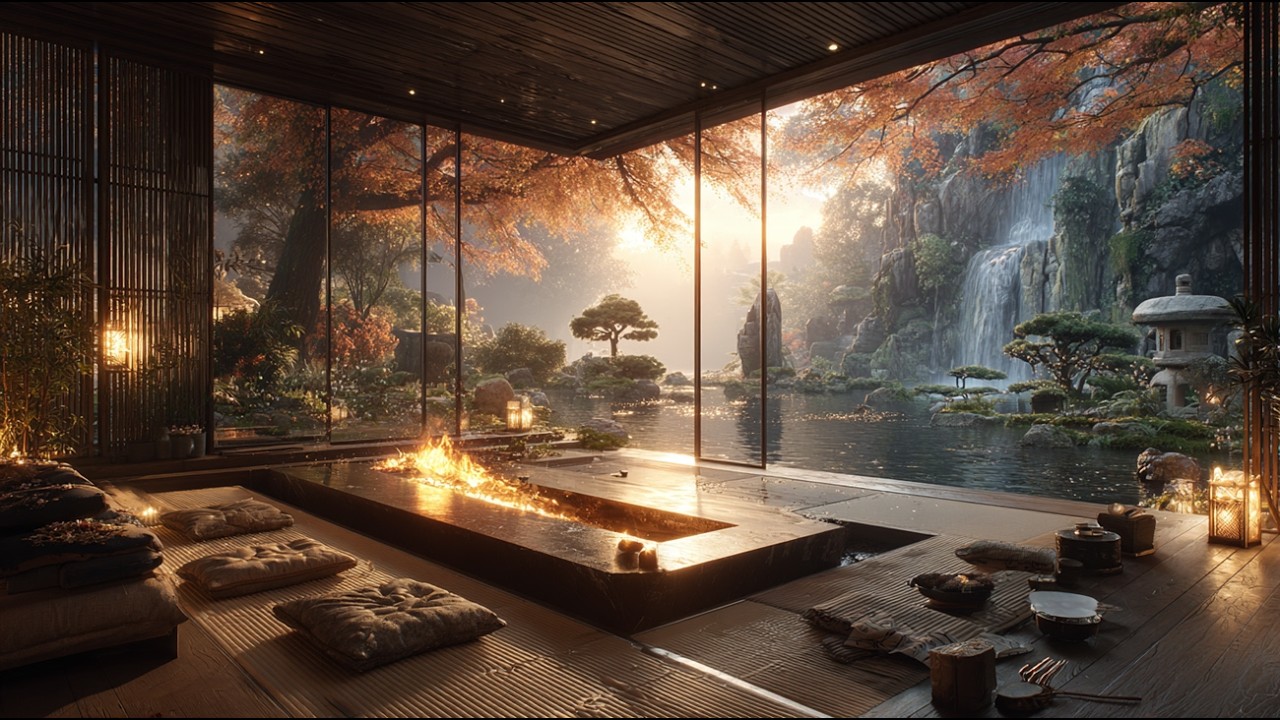 Healing Music from Ancient Japan: Winter Night, Fire Sounds & Koto for Yoga and Meditation