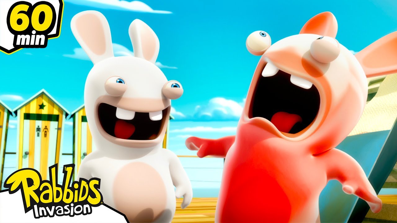 ¡Los Rabbids invaden la playa! | Rabbids La Invasión | Nueva compilación 1H | Dibujos animados