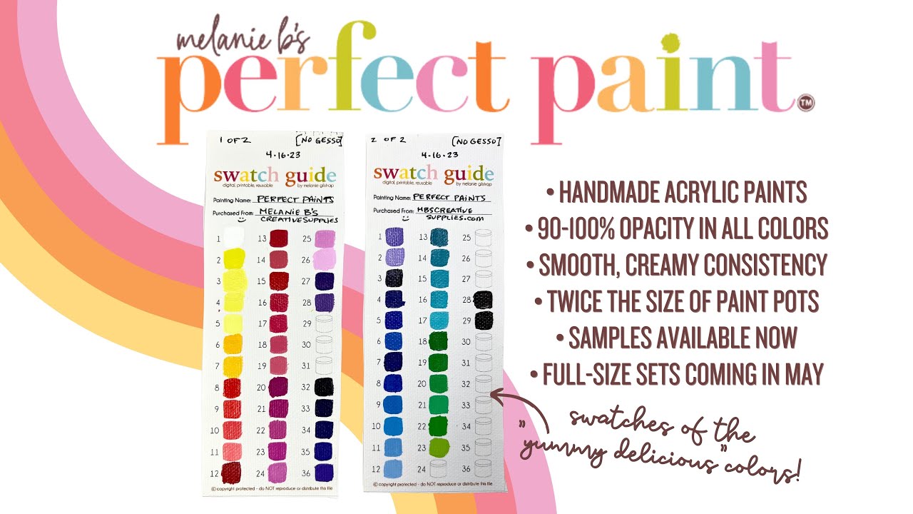 Melanie B’s Handmade Perfect Paint for Acrylic Paint by Number PBN • New Product Swatches & Samples