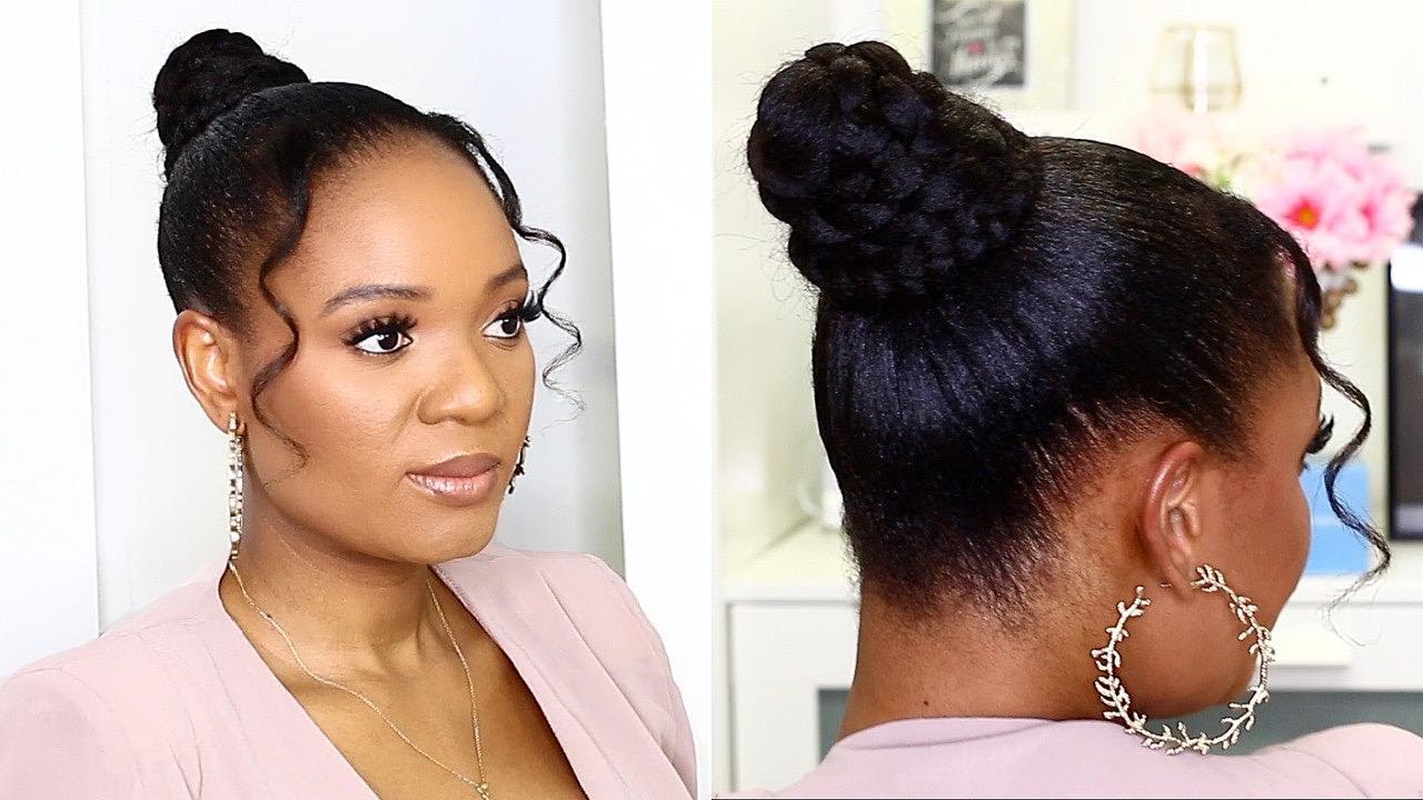 HOW TO ACHIEVE THIS EASY BUN HAIRSTYLE WITH BANGS | OMABELLETV