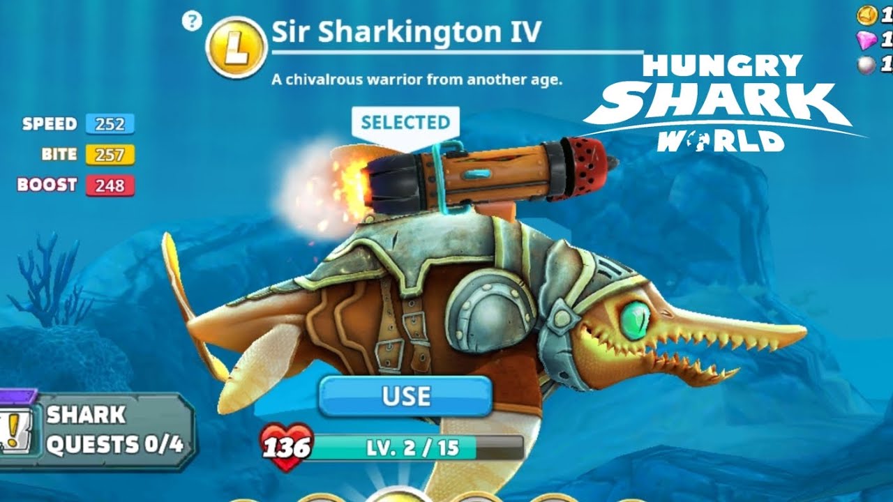 SIR SHARKINGTON IV SKIN GAMEPLAY HUNGRY SHARK WORLD | KAIJU GAMER PH